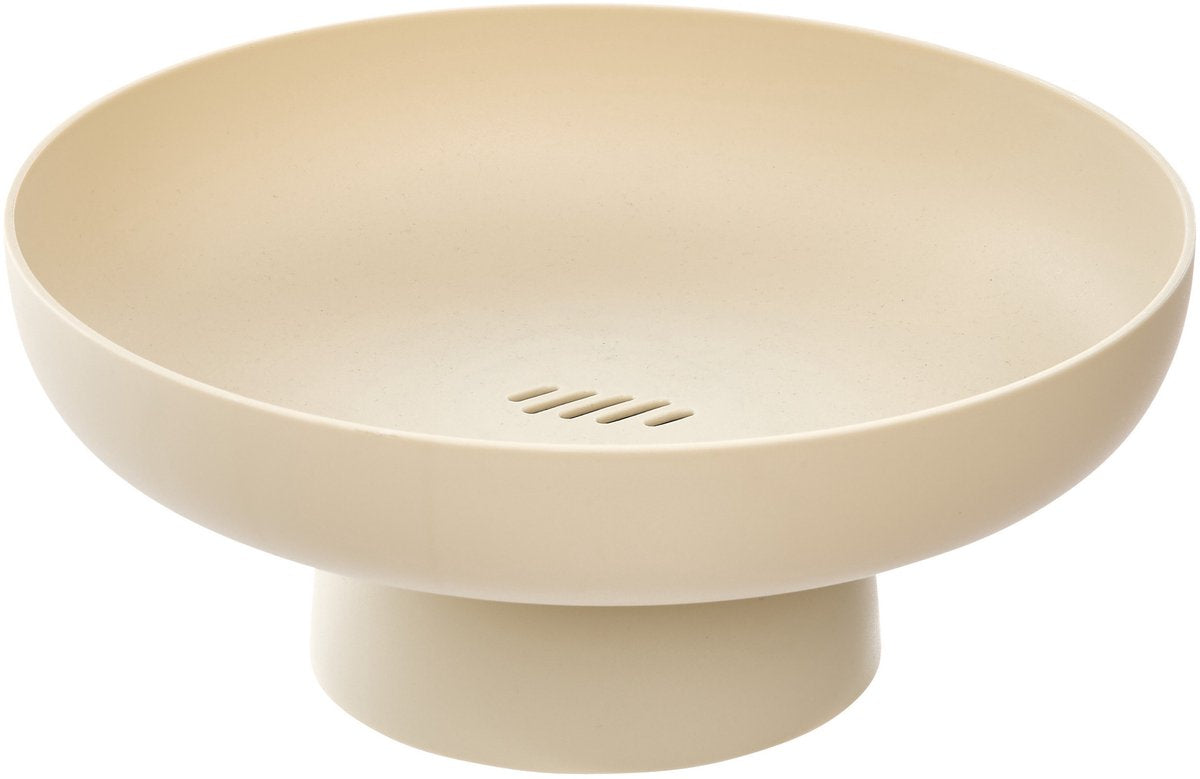 5five coupe à fruits nordique - sur pied - beige - plastique - d26 x h11 cm - bol de cuisine