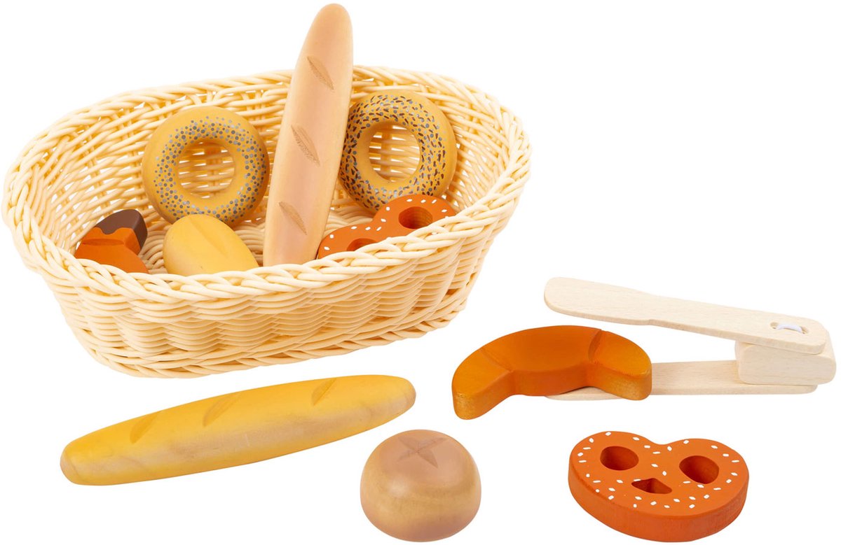 Petit panier à pain en plastique avec pain de playets, 12dlg.