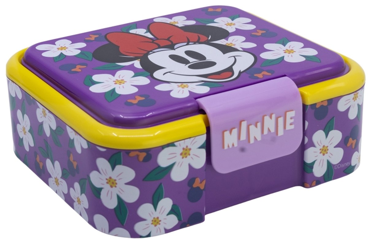 Stor s.l. boîte à lunch Minnie Mouse enfant - boîte à lunch 3 compartiments - 900 ml - sans BPA - robuste et étanche - design Disney