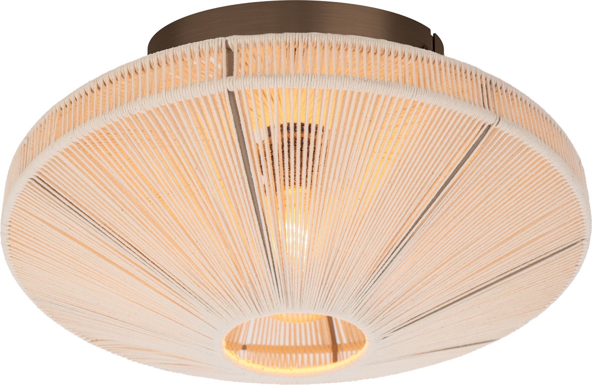 Plafonnier Eglo orimini - e27 - ø 38 cm - bronze crème - textile