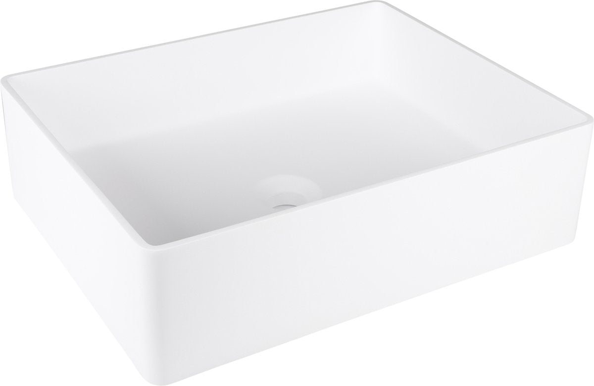 Lavabo solide Differnz – à poser – 48,5 x 38 x 14 cm – blanc