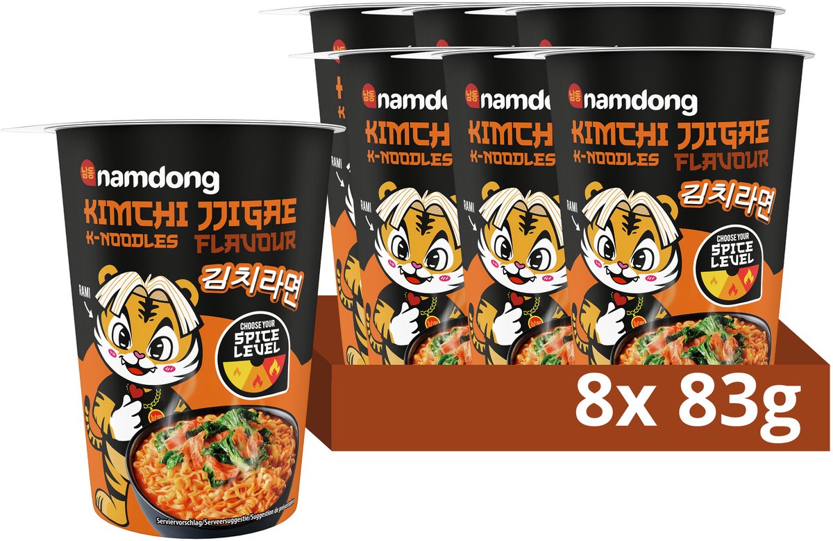 Namdong snack - kimchi jjigae - nouilles instantanées au goût de kimchi coréen - 8 x 83 g