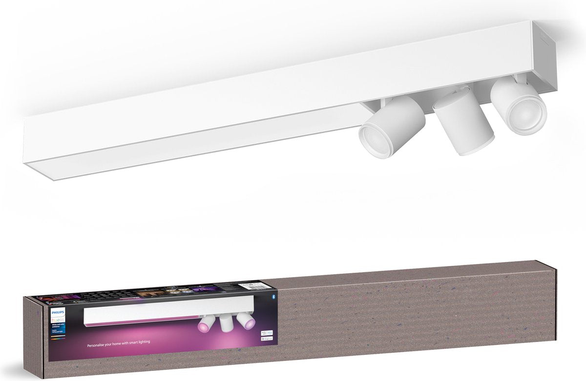 Spot en saillie Philips Hue Centris - lumière blanche et colorée - 3 spots - blanc - rectangulaire