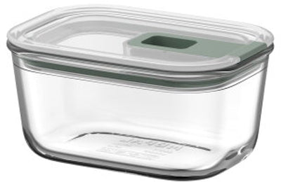 Récipient alimentaire en verre Mepal easyclip - 450 ml - Récipient alimentaire en verre à fermeture coulissante - Convient au micro-ondes. four (à vapeur). réfrigérateur et congélateur - sauge nordique
