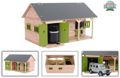 Kids Globe Globe Horse Stable avec 2 boîtes et stockage 1:32