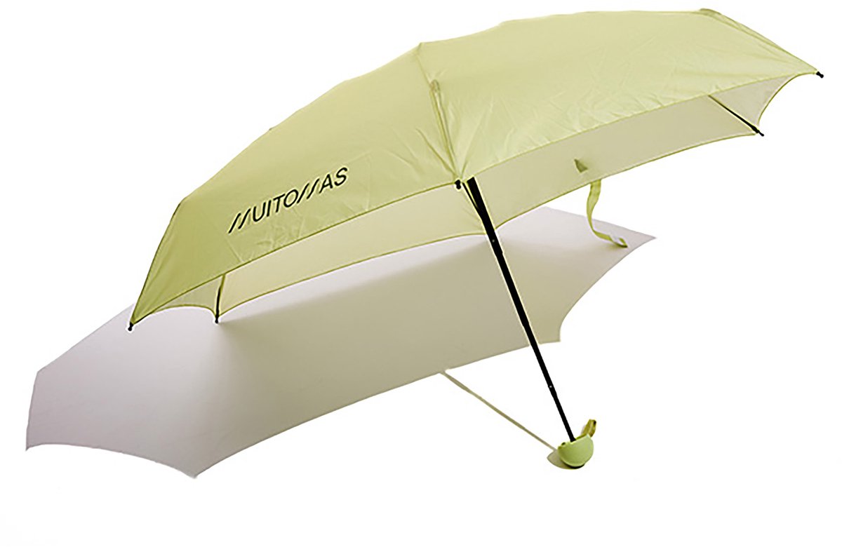 Parapluie Muitomas compact - léger - manche télescopique - poignée antidérapante - cordon et housse - vert