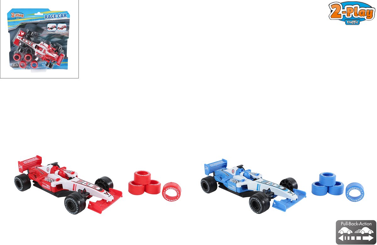 Voiture de course de formule 2 jeux avec pneus supplémentaires, retrait