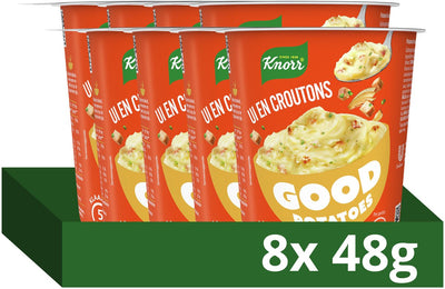 Knorr bonnes pommes de terre - oignons et croûtons - prêtes en 5 minutes - 8 x 48 g