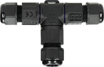 Connecteur de câble étanche Orno 3 fils - Répartiteur en T - Raccord rapide - Connecteur IP68 (boîtier d'épissure manchon de câble du boîtier de câble)