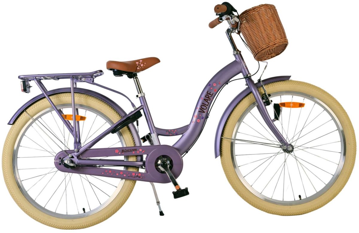 Volare Blossom Children's Bicycle - Girls - 24 pouces - violet - 3 engrenages