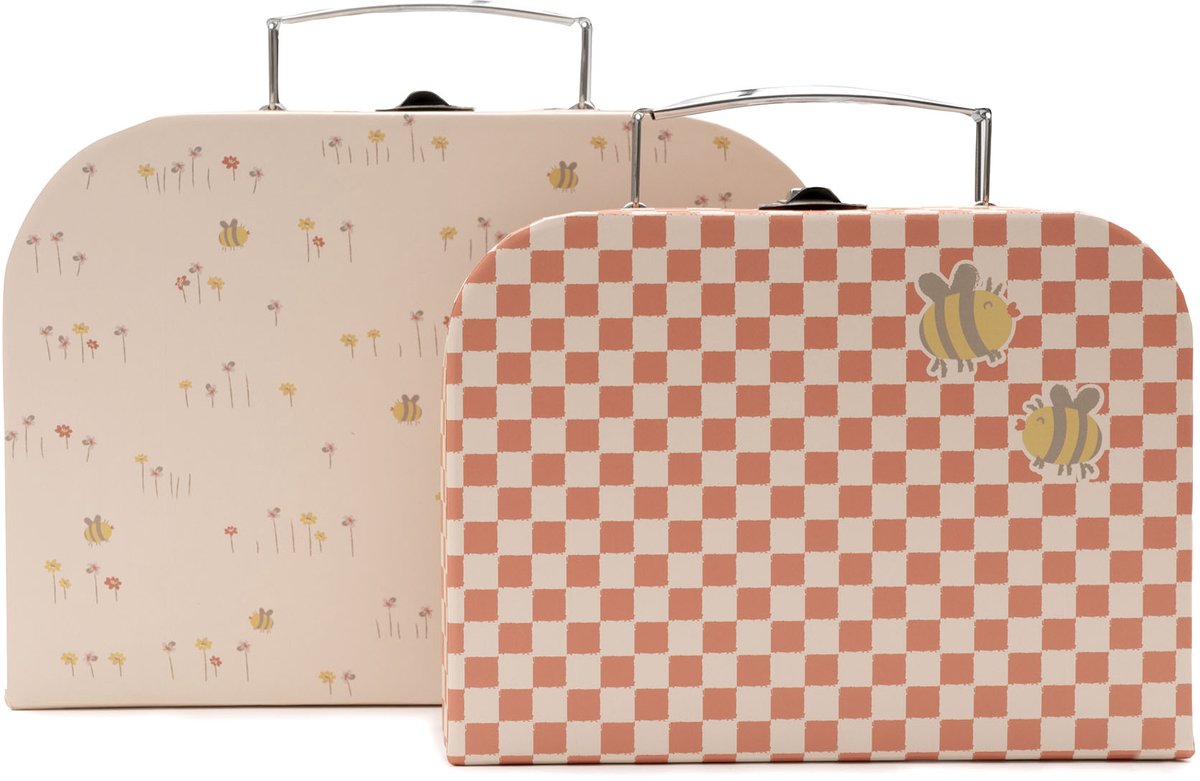 Valise de jeu Jollein - valise à jouets - joli pique-nique - 2 pièces