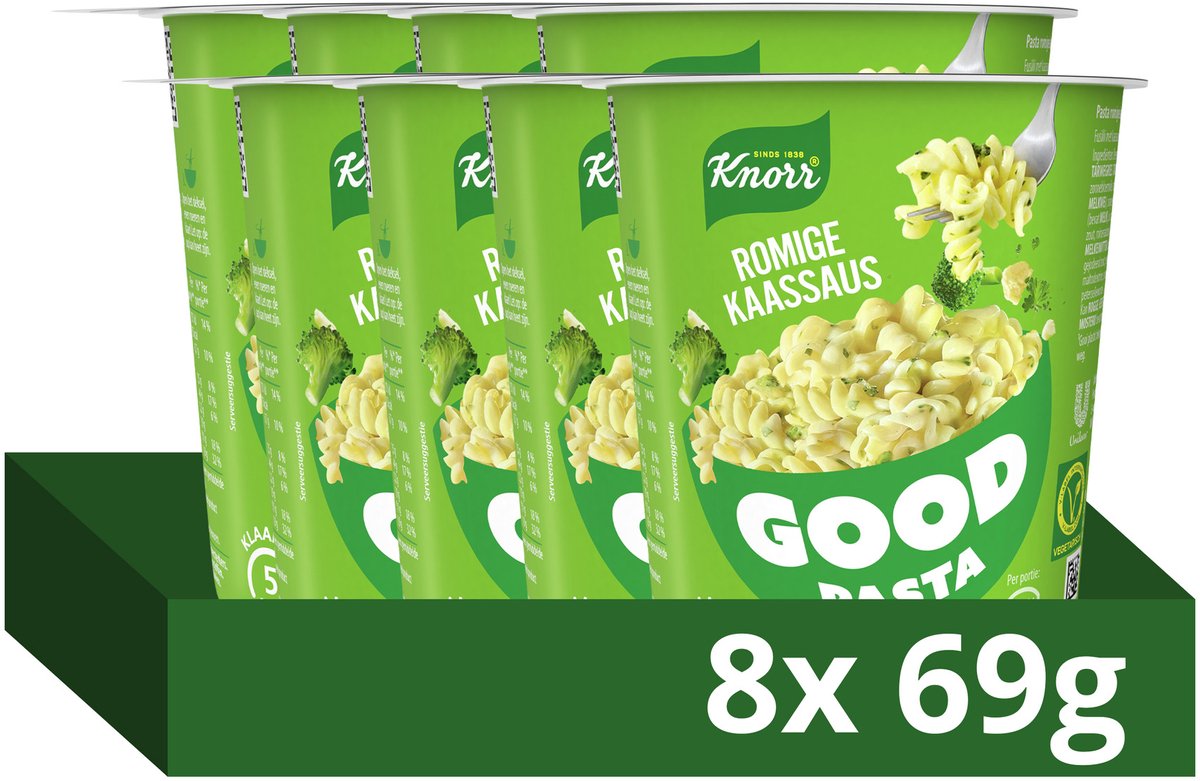 Knorr good pasta - sauce crémeuse au fromage - prête en 5 minutes - 8 x 69 g
