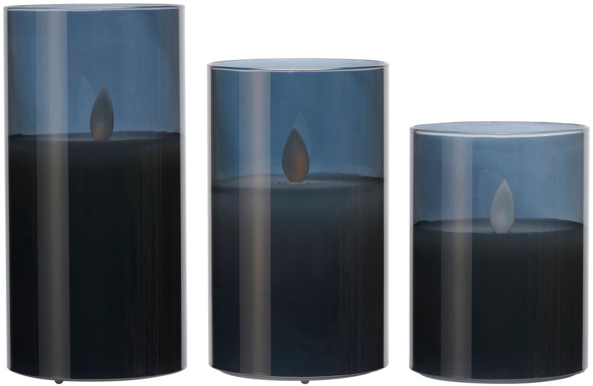 Bougeoir led Arti casa en verre - 3 pièces