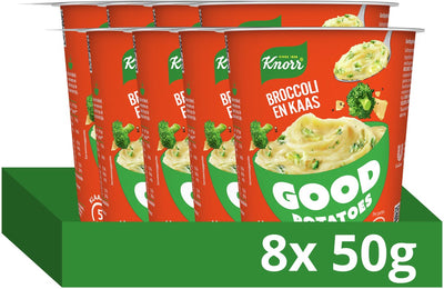 Knorr bonnes pommes de terre - brocoli et fromage - prêtes en 5 minutes - 8 x 50 g