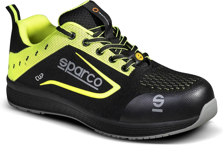 Sparco Cup Nurburg - chaussure de sécurité S1P légère avec jacquard respirant et style sportif - noir 43