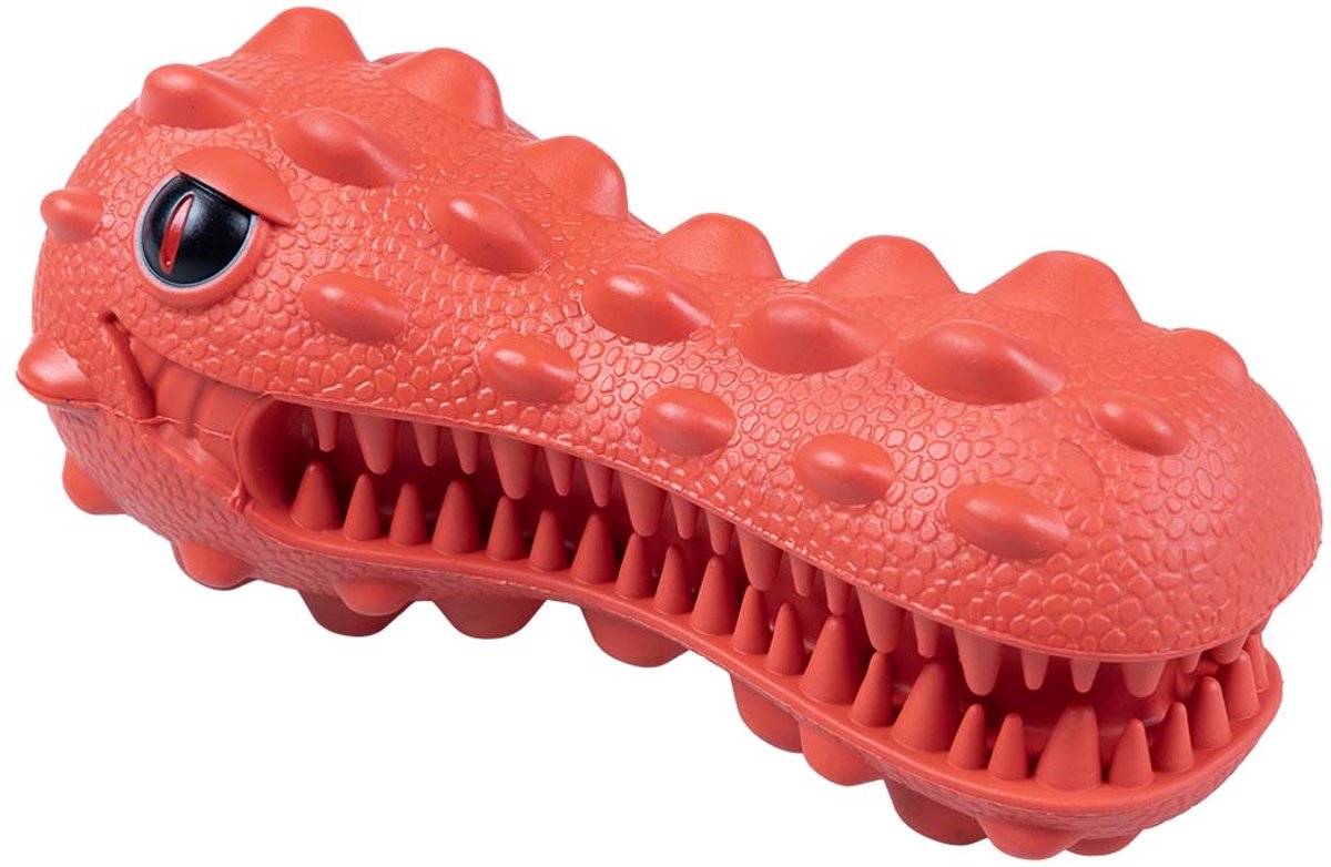 Duvo plus playtime jouet à mâcher tête de dinosaure griplay pour chiens 16x7x7cm rouge