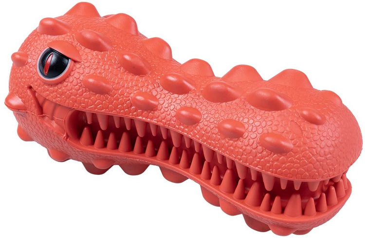 Duvo plus playtime jouet à mâcher tête de dinosaure griplay pour chiens 16x7x7cm rouge