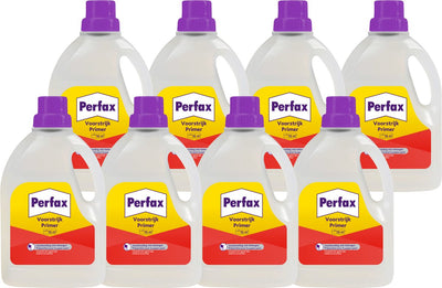 Perfax voorstrijk primer 8 x 1l jug multipak | voorbereiding voor perfect behangresultaat | verbetert hechting en egaliseert ondergrond | geschikt voor 136m2 | eenvoudig aan te brengen.