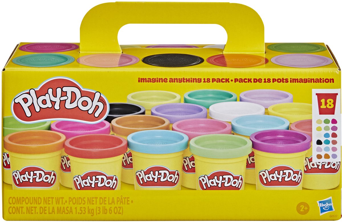 Play-doh imaginez - 18 pots de 84 grammes - différentes couleurs