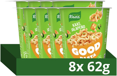 Knorr bonnes pâtes - fromage jalapeño - prêtes en 5 minutes - 8 x 62 g