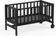 Geuther betty cododo, lit d'appoint, berceau - à roulettes - 45x90 cm - lit bébé jusqu'à 9 kg - bois de hêtre massif - noir