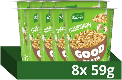 Knorr bonnes pâtes - champignons - prêtes en 5 minutes - 8 x 59 g