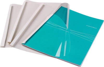 Pack 100 couverture de reliure blanche 53152 Fellowes thermique 3mm