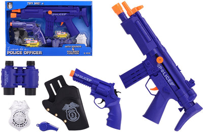 Johntoy ensemble de jeu de police de luxe avec son bleu 6 pièces