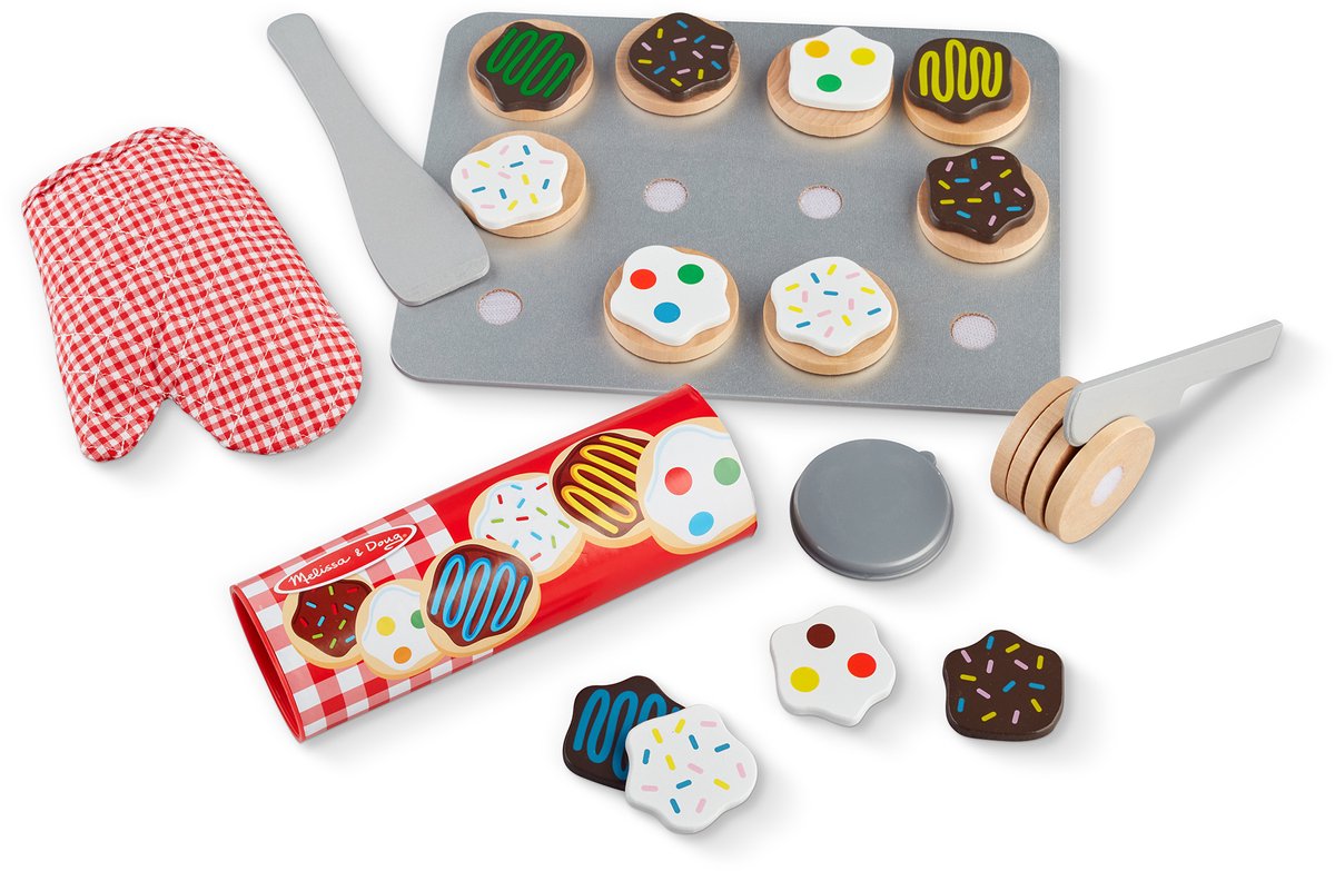 Melissa Doug ensemble en bois pour découper et cuire des biscuits (nourriture ludique, matériaux de haute qualité, 30 pièces de jeu