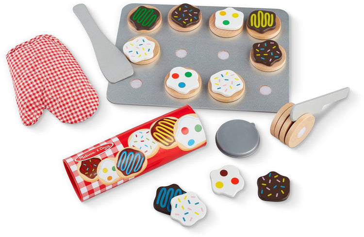 Melissa Doug ensemble en bois pour découper et cuire des biscuits (nourriture ludique, matériaux de haute qualité, 30 pièces de jeu
