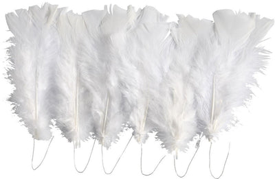 Plumes Creativ company, l: 11-17 cm, blanches, 18 boules 1 boîte