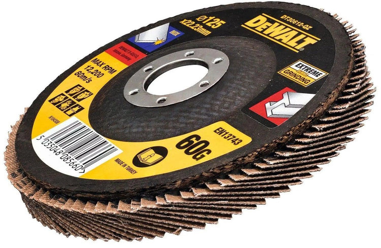 Accessoires Dewalt disque abrasif à lamelles extrême 125x22,2 mm 60g - dt30612-qz - 1 pièce - dt30612-qz