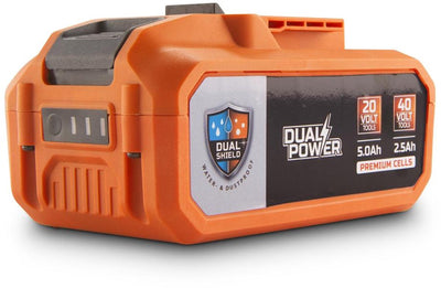 Batterie Powerplus double alimentation étanche à l'eau et à la poussière powdp90370 - 2x20v, 5,0ah, 2,5ah - batterie pour appareils 20v 40v - indicateur d'alimentation LED - plateforme de batterie
