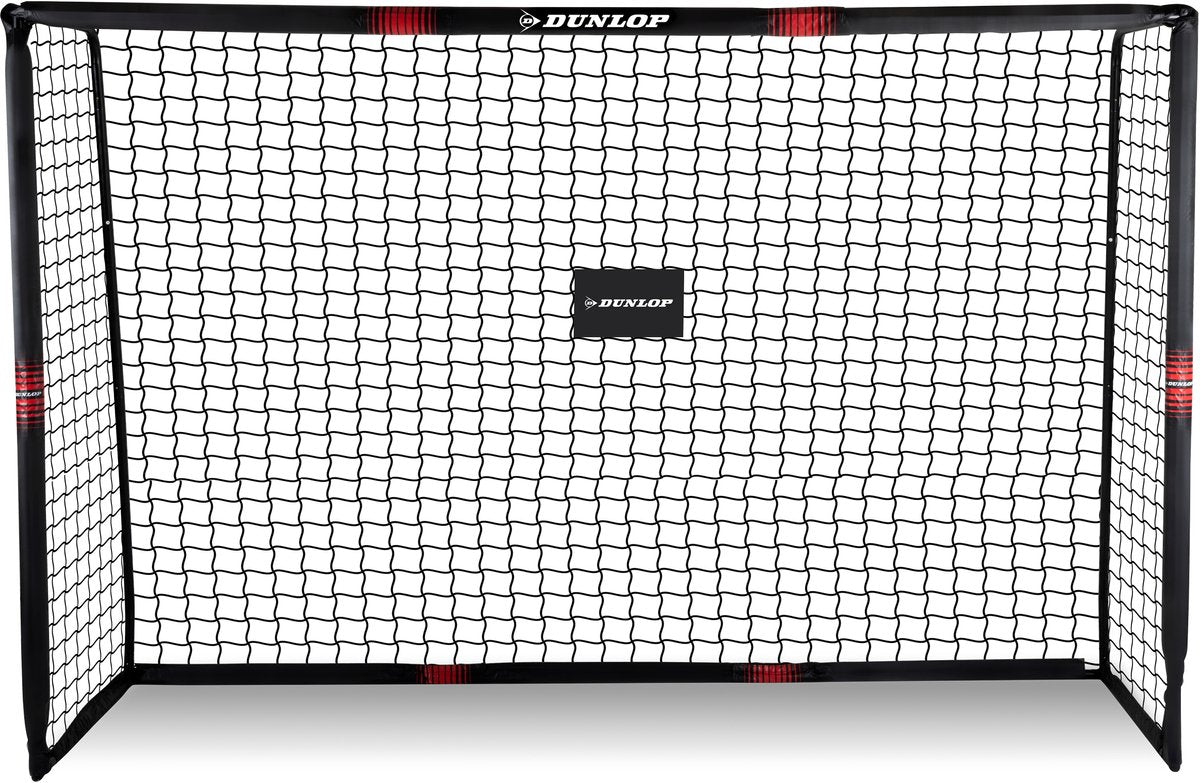 But de football Dunlop - but de football 240 x 160 x 85 cm - grand but de football - jouets d'extérieur pour enfants et adultes - montage rapide - but d'entraînement de football - métal - noir rouge