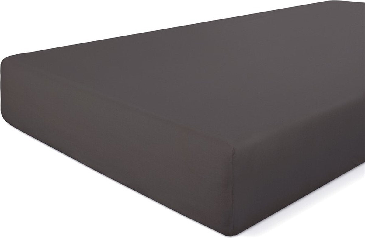 Drap-housse Walra en coton croustillant - 160x200 - 100% coton - anthracite