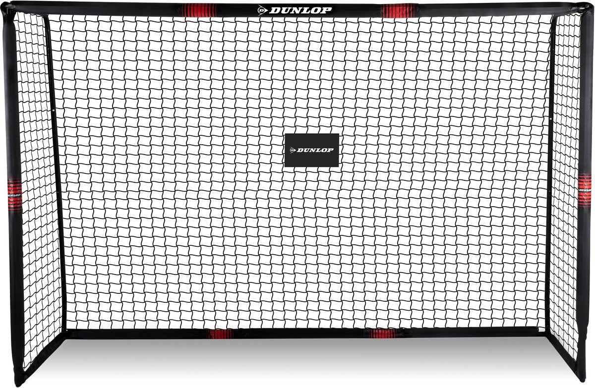 But de football Dunlop - but de football 300 x 200 x 120 cm - grand but de football - jouets d'extérieur pour enfants et adultes - montage rapide - but d'entraînement de football - métal - noir rouge