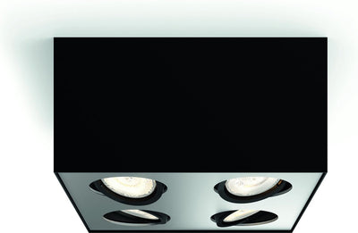 Philips LED Spot en saillie Philips Box - 4 lumières - noir