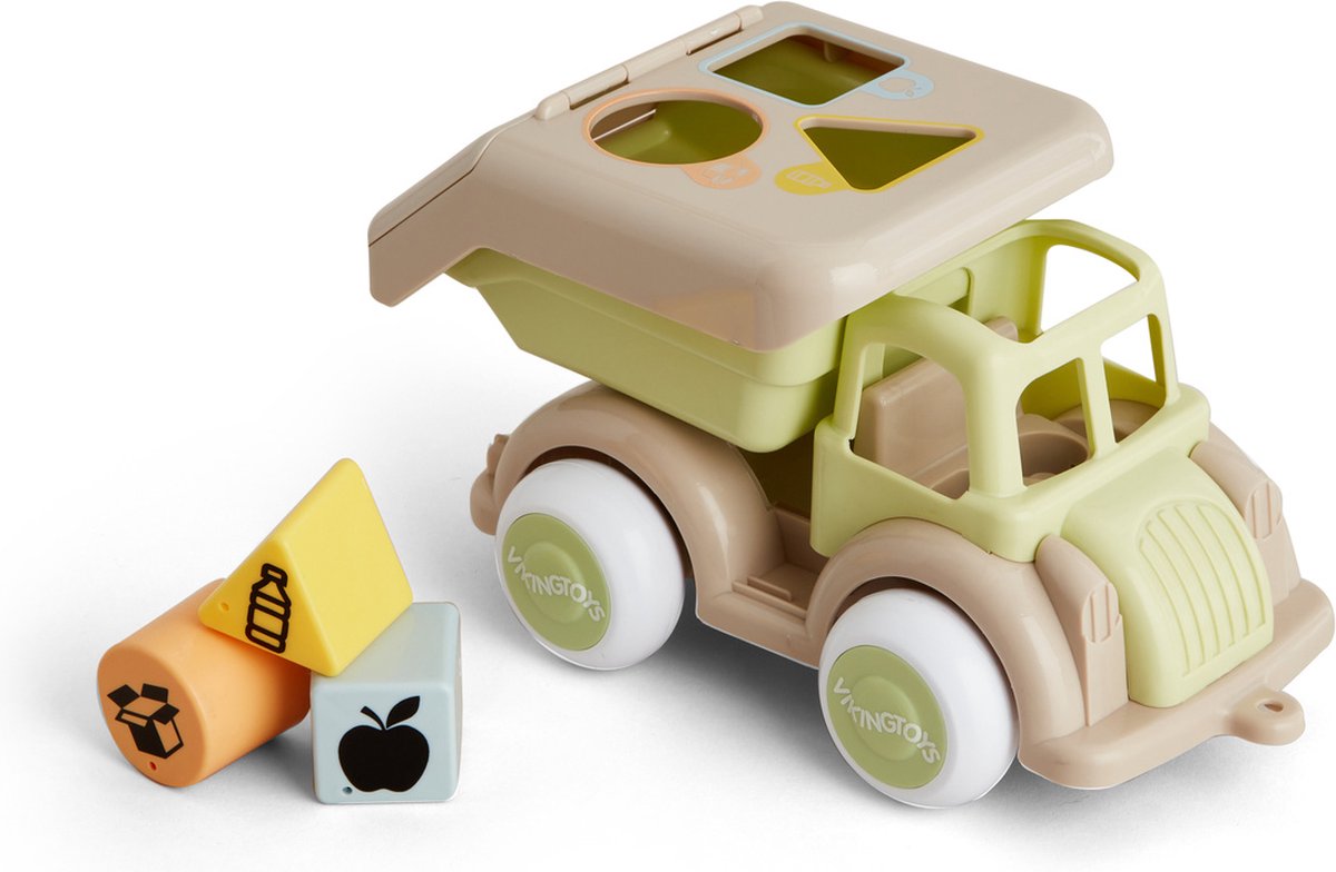 Jouets Viking - ecoline - camion poubelle - trieur de formes
