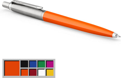 Stylo à bille original Parker Jotter | finition orange classique | point moyen | encre bleue | 1 pièce