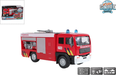 Globe enfant camion de pompiers camion-citerne métal lumière sonore 13 cm