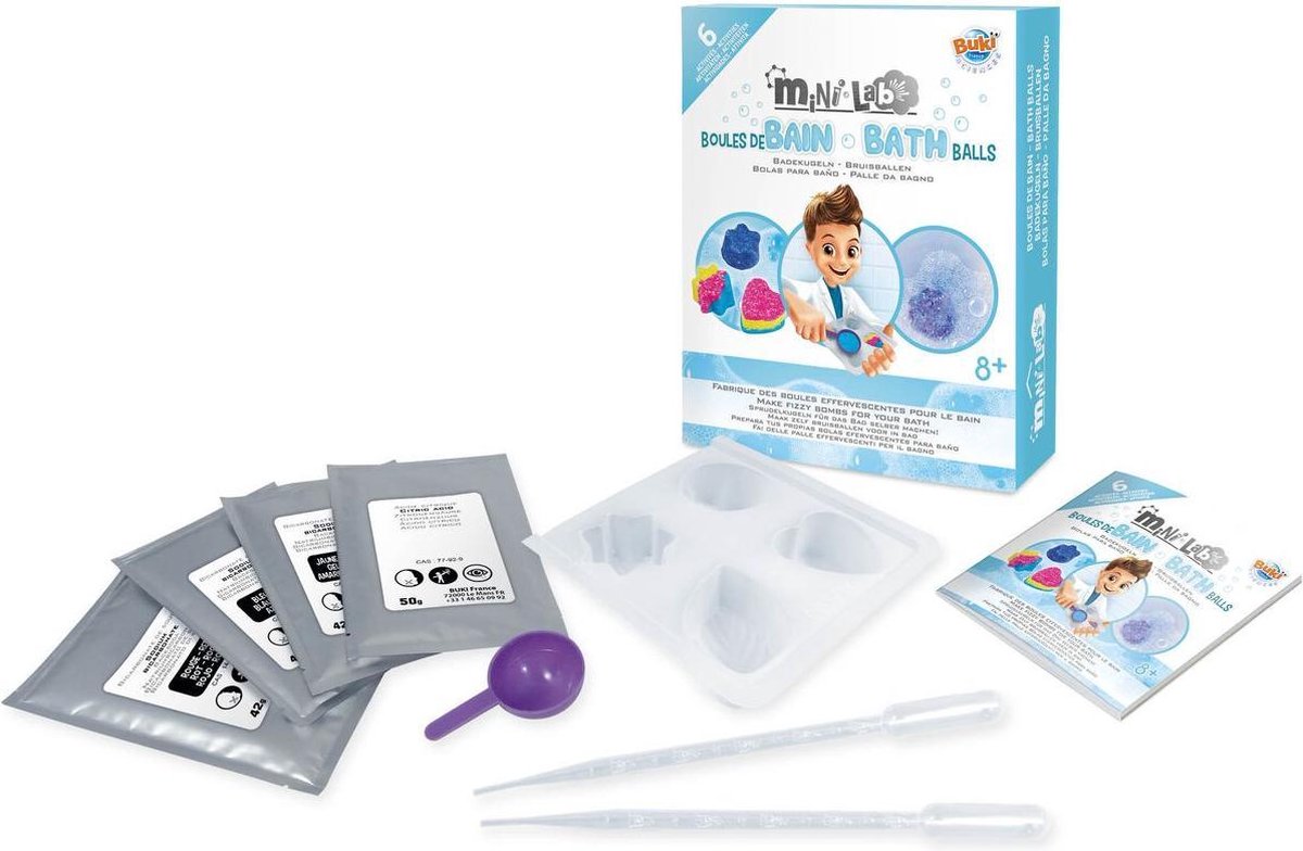 Buki france buki - mini bombes de bain de laboratoire - 6 expériences