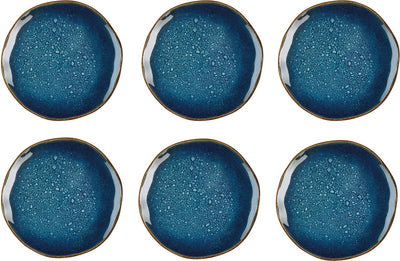 Médard de noblat - vertigo denim - assiettes à dessert 21 cm - 6 pièces - grès