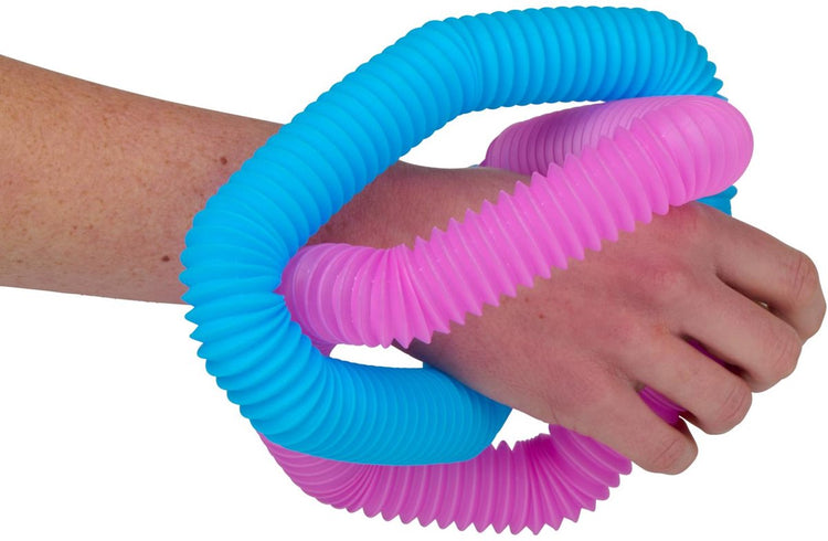 Eddy toys pop tubes - 35148 - tubes pop 4 pièces - extensibles et pliables - jouets flexibles pop-röhren - tubes pop multicolores - rose, vert, bleu et orange