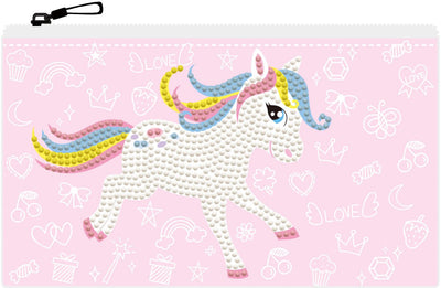Diamond dotz® Trousse à crayons Diamond Dotz avec fermeture éclair - Poney Frolic - Ensemble d'artisanat créatif.