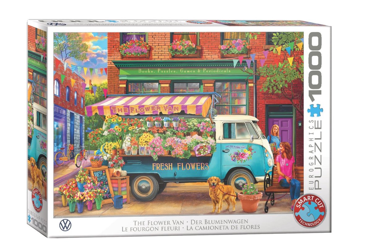 Eurographics volkswagen - la camionnette fleurie - illustrations bigelow - 1000 pièces 68×48cm (l×h) - puzzle