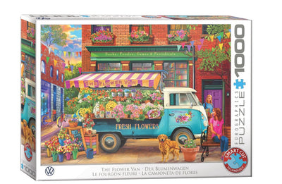 Eurographics volkswagen - la camionnette fleurie - illustrations bigelow - 1000 pièces 68×48cm (l×h) - puzzle