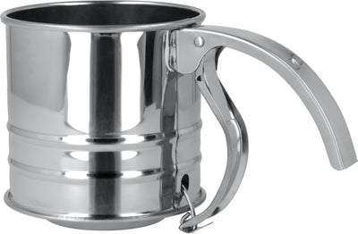 Metaltex - tamis à farine - tamis à farine - sucre glace - contenu 225g - acier inoxydable - passe au lave-vaisselle - pince à poignée