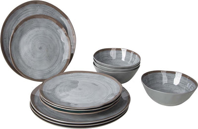 Bo-camp - vaisselle - halo - 12 pièces - gris
