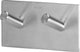 Tigre carré - crochet porte-serviettes double - sans perçage - crochets porte-serviettes - ruban adhésif 3m - inox brossé
