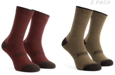 Rogelli chaussettes de cyclisme en laine mérinos - lot de 2 - marron bordeaux - 36 39